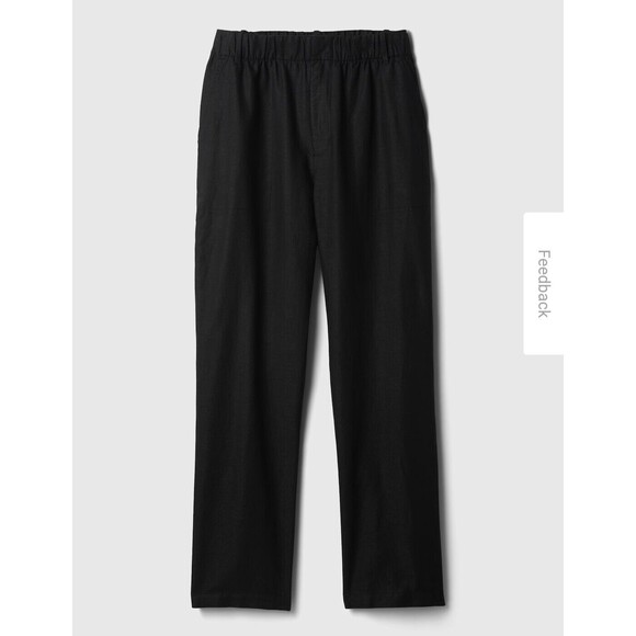 New Gap Linen Blend Pull On Wide Leg Pants Size Extra Large XL Black NWT 39"x28" - Picture 3 of 16
